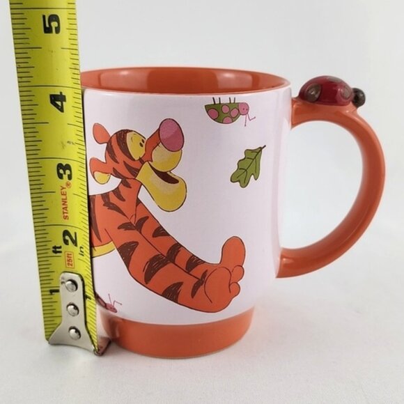 Disney Tigger Winnie The Pooh Mug Orange White 3D Scupted Lady Bug 🐞 - Picture 10 of 11